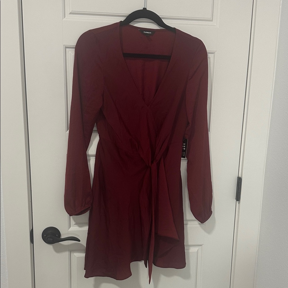 Lush Burgundy Long Sleeve Dress